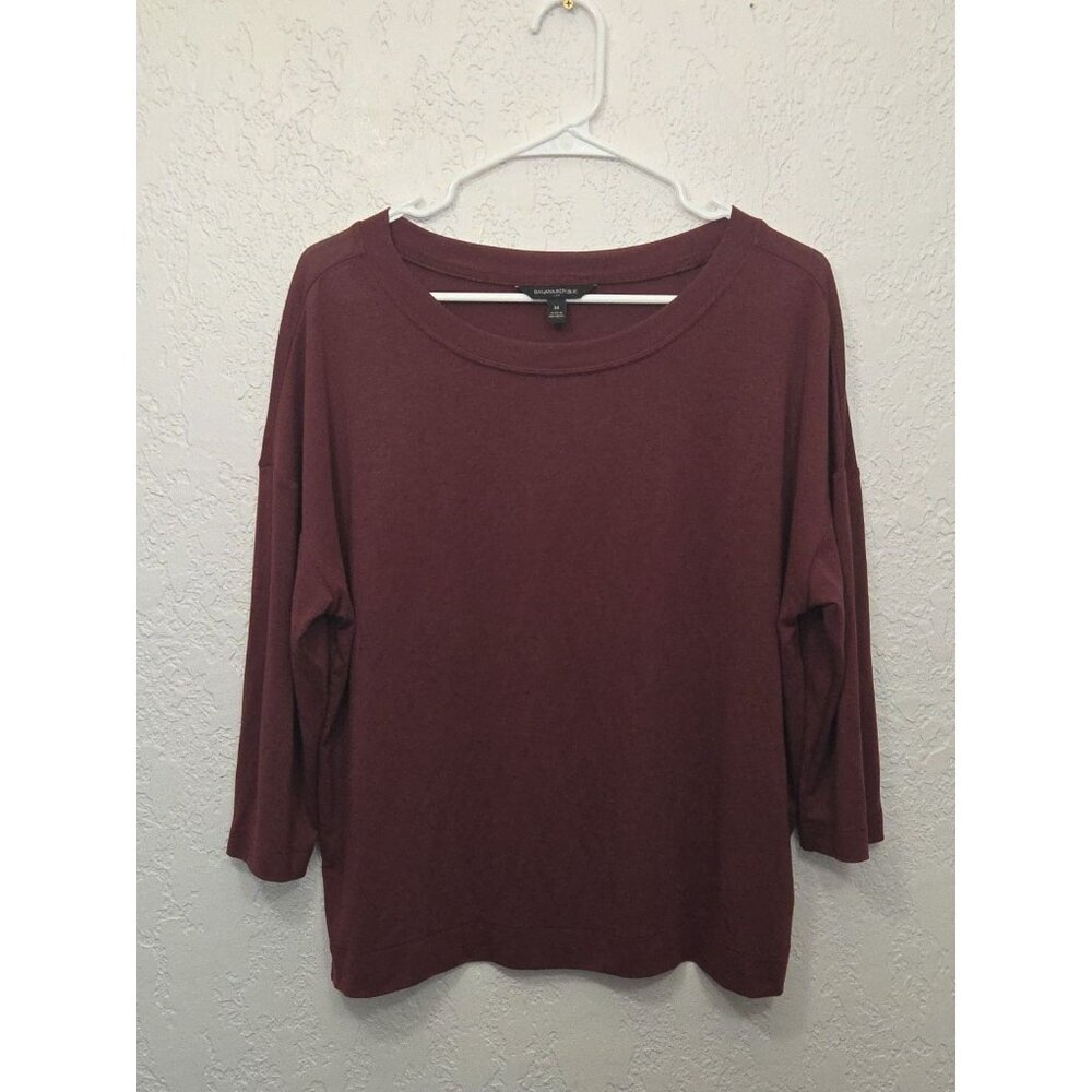 Banana Republic Med 3/4 Sleeve Active Relaxed Boat Loungewear Neck